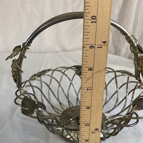 Vintage Godinger Silver Art GSA Silver-Plate Grape Leaf Design Fruit Basket MCM - Picture 13 of 15